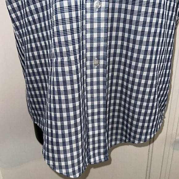 Vintage 60s/70s J.F. Austin Shirtmakers blue & white check short sleeve shirt - Picture 3 of 9
